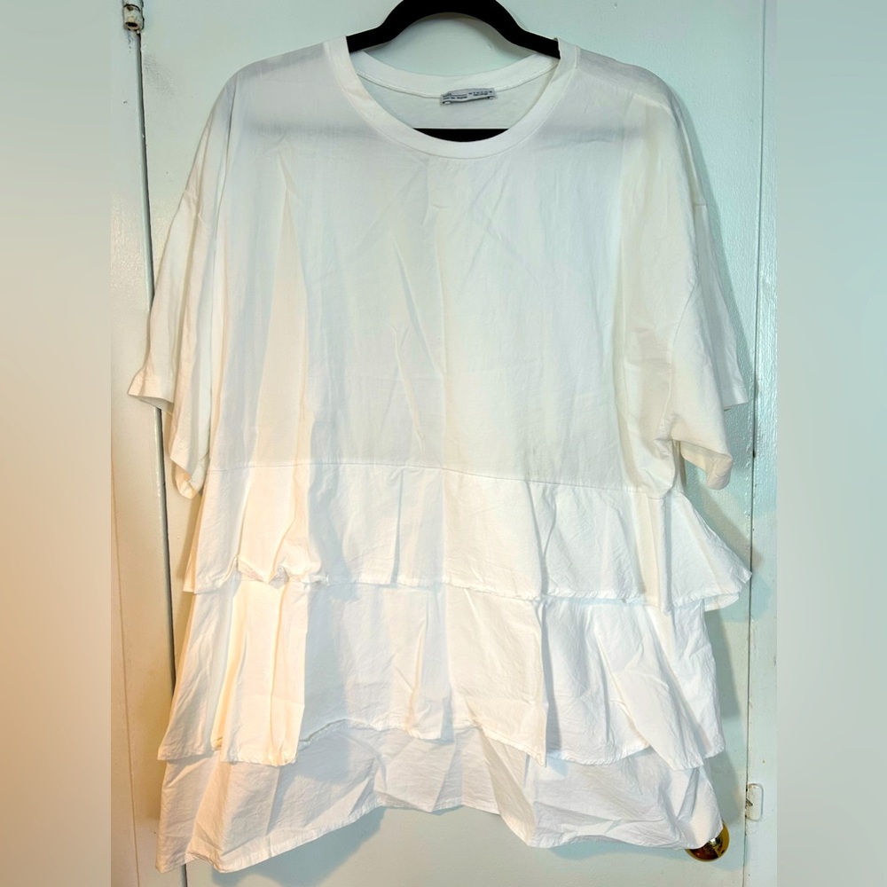 Zara Cotton Smock Top in White